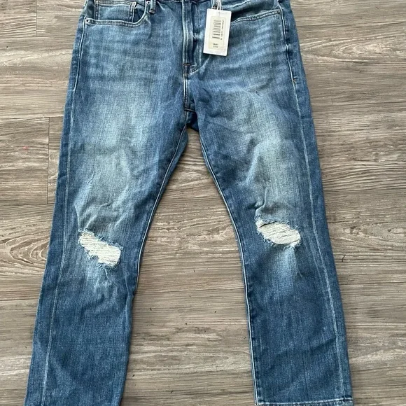 Frame Denim Light Blue Jeans with Button and Drawstring